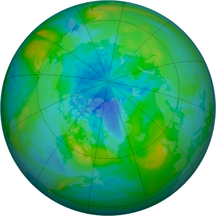 Arctic ozone map for 28 September 1982
